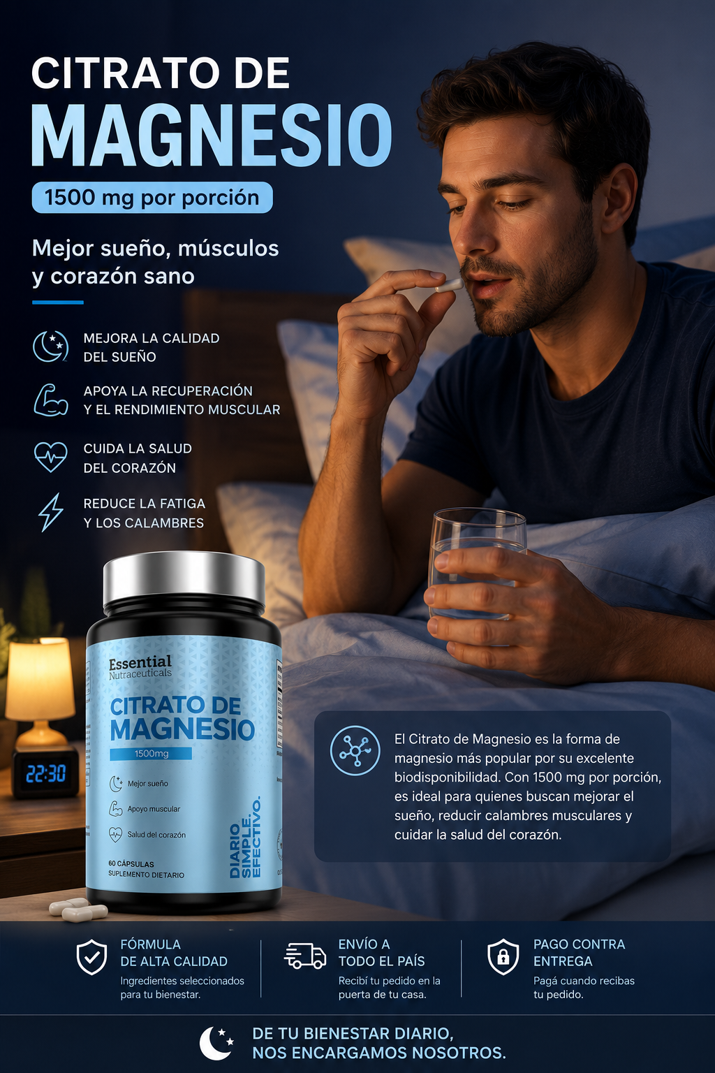 Citrato De Magnesio 1500mg 60 Capsulas