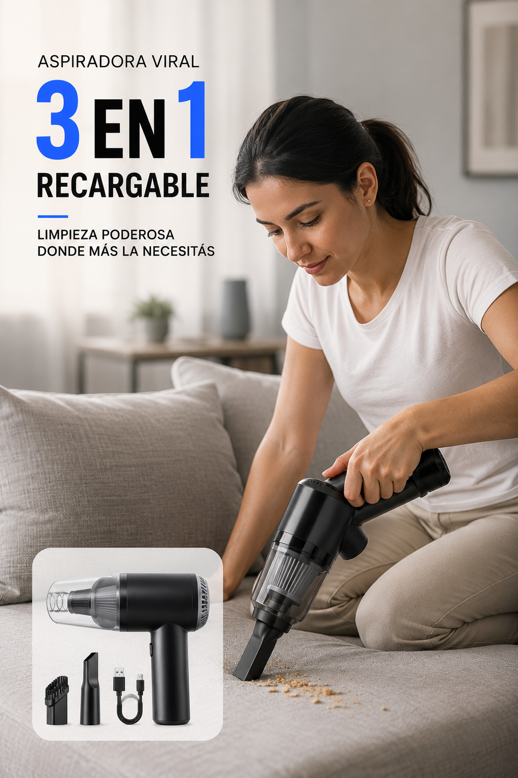 Aspiradora Viral Recargable 3 En 1