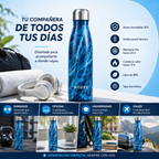 BOTELLA TÉRMICA DE ACERO INOXIDABLE Conservá la temperatura de tus bebidas por más tiempo  Mantiene bebidas frías hasta 24 horas y calientes hasta 12 horas, ideal para acompañarte durante todo el día.