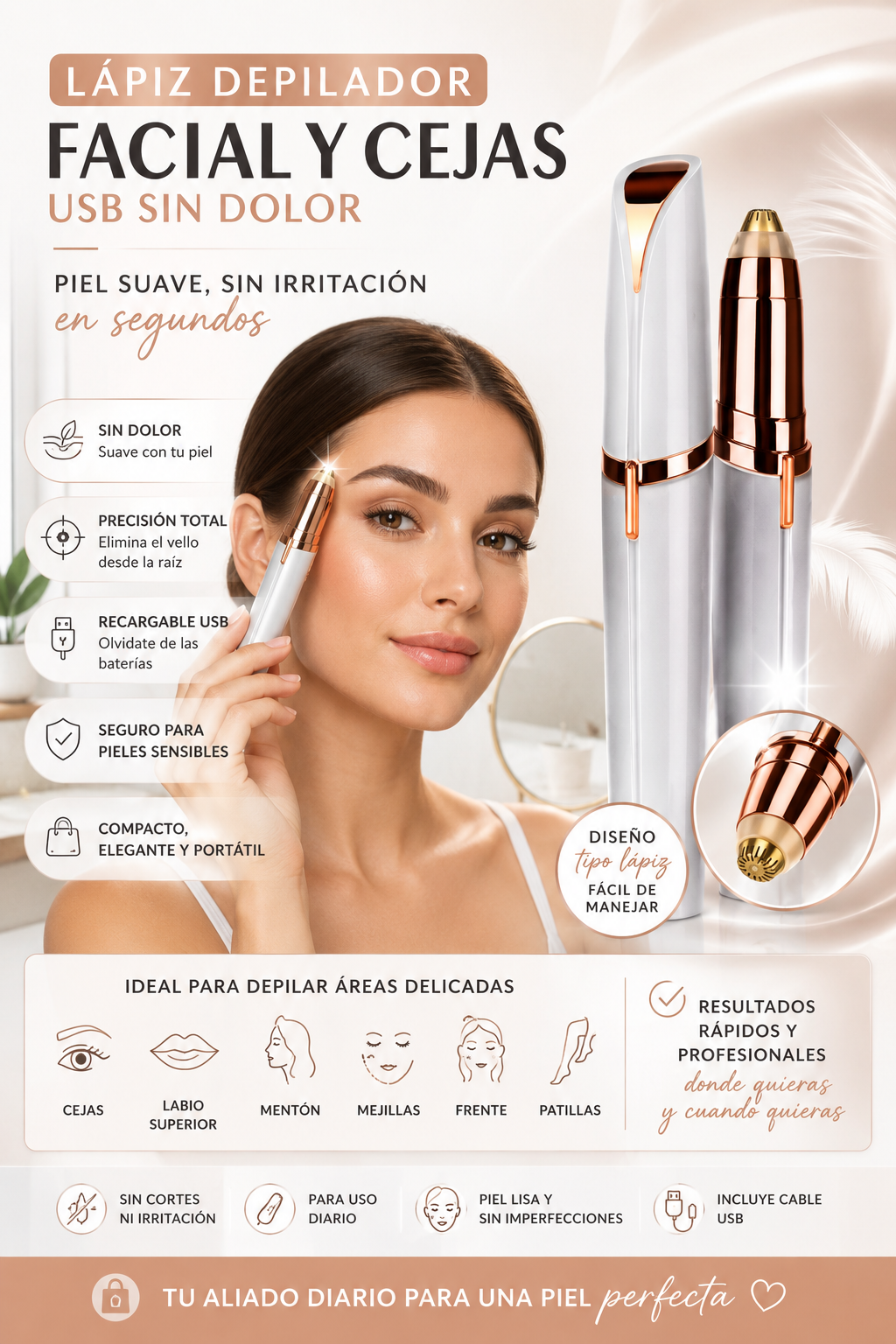 Depilador Facial Cejas