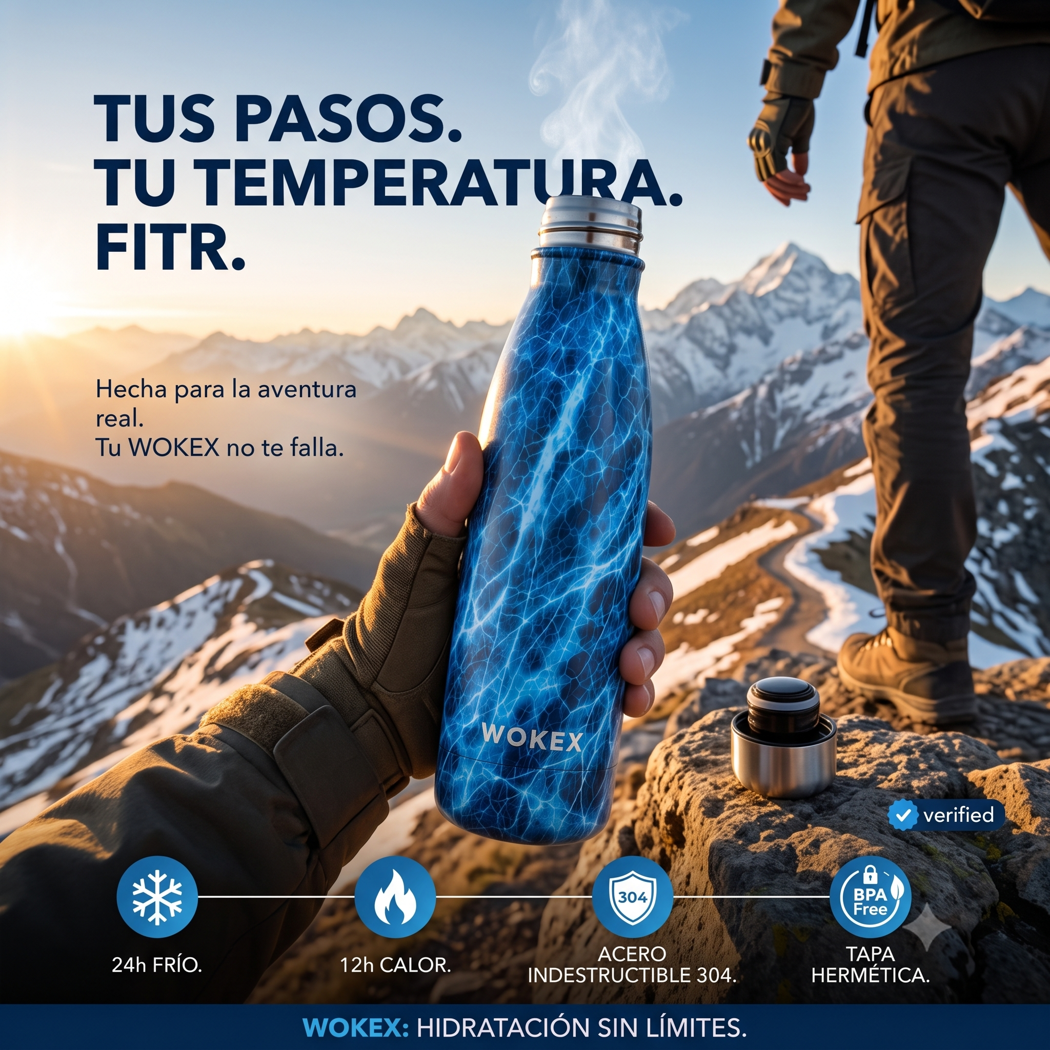 BOTELLA TÉRMICA DE ACERO INOXIDABLE Conservá la temperatura de tus bebidas por más tiempo  Mantiene bebidas frías hasta 24 horas y calientes hasta 12 horas, ideal para acompañarte durante todo el día.